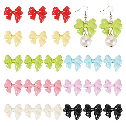 24 шт. 8 цвета, бусины из сплава краски для выпечки, бантом