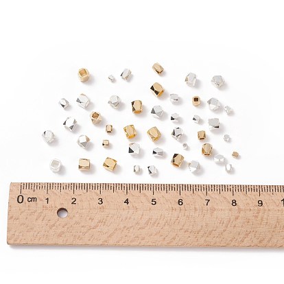 Brass Spacer Beads, Long-Lasting Plated, Faceted Column