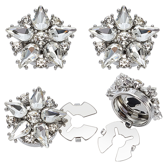 4запонки из сплава, со стразами, для аксессуаров одежды, звезда