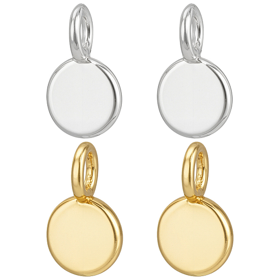 4 шт. 2 цвета 925 плоские круглые подвески из стерлингового серебра, с замшевой тканью из поликарбоната квадратной серебряной полировальной салфеткой