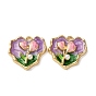 Подвески из эмалевого сплава легкого золота, подвески в виде цветов в форме сердца, с ABS имитации жемчуга, стойки покрытие