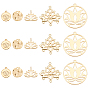 20 Stück 5 Stil Messing Charms & Cabochons & Kronleuchter Komponenten Links, Lotusblume & Blatt