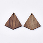 Undyed Walnut Wood Pendants, Kite
