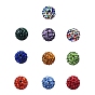 20Pcs Pave Disco Ball Beads, Polymer Clay Rhinestone Beads, Round