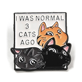 3 Cute Cat Enamel Pin, Alloy Brooch for Backpack Clothes