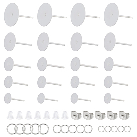 Unicraftale diy 304 наборы для изготовления серег из нержавеющей стали, в том числе серьги-гвоздики, гайки для ушей и прыгающие кольца, пластиковые спинки сережек