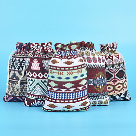 Jute Printed Drawstring Bags, Rectangle