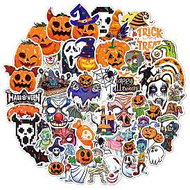 Halloween Themed Laser Style PVC Sticker Labels, Self-adhesive Decals, for Suitcase, Skateboard, Refrigerator, Helmet, Mobile Phone Shell