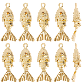 10 кулоны из латуни с прозрачным кубическим цирконием, рыбы прелести