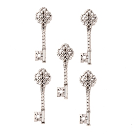 Key Tibetan Style Pendant Rhinestone Settings, Lead Free and Cadmium Free, 68x20.5x3mm, Hole: 1mm