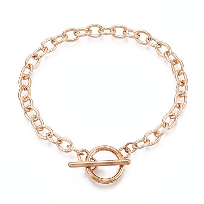 201 Браслеты-цепочки из нержавеющей стали для мужчин и женщин, Сплав с Переключить застежками