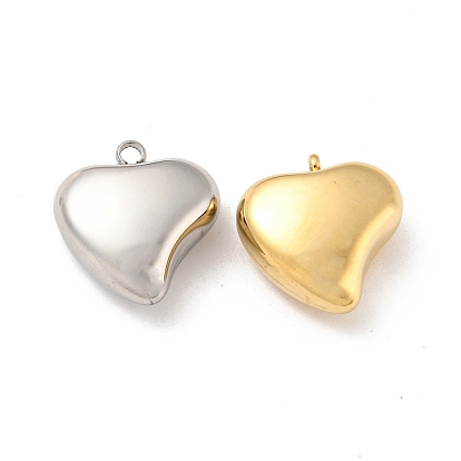 304 Stainless Steel Pendants, Heart Charm