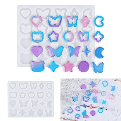DIY Food Grade Silicone Display Molds, Resin Casting Molds, Clay Craft Mold Tools, Mixed Shapes, Fondant Molds
