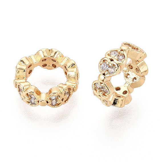 Латунь микропаве прозрачный кубический цирконий европейский бисер, бусины с большим отверстием, без кадмия, без никеля и без свинца, бантом