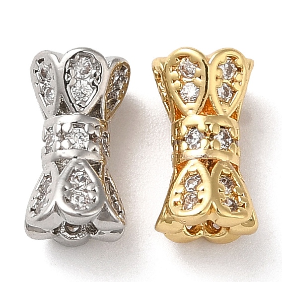 Латунные микро проложить кубического циркония бусы, без кадмия, без никеля и без свинца, колонна с каплей