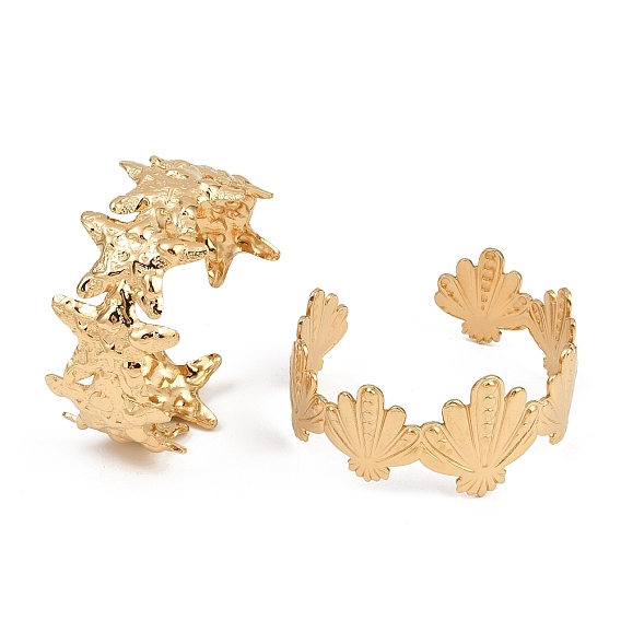 304 женские браслеты-манжеты из нержавеющей стали, золотые