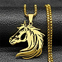 Голова лошади 201 ожерелья из нержавеющей стали с подвеской для мужчин и женщин, Ожерелья с цепочкой
