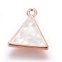 Brass Enamel Charms, with Freshwater Shell, Triangle