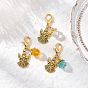 Подвесные украшения в виде ангела из сплава в тибетском стиле, с подвесками из гальванического стекла и застежками-лобстерами из цинкового сплава