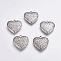 CCB Plastic Pendants, Heart with Flower