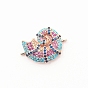 Metal Pave Colorful Cubic Zirconia Connector Charms, Conch Shell Links