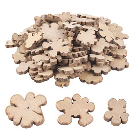 140piezas de virutas de madera, Materiales para rompecabezas de madera hechos en casa, flor