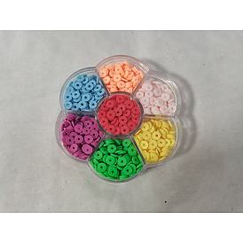 1302Stück 7Farben flache runde handgemachte Polymer Clay Perlen, Scheibe Heishi Perlen für Hawaii Ohrring Armband Halskette Schmuckherstellung