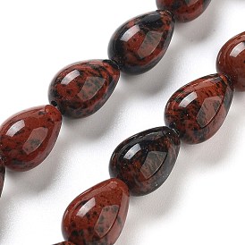 Natural Mahogany Obsidian  Beads Strands, Teardrop