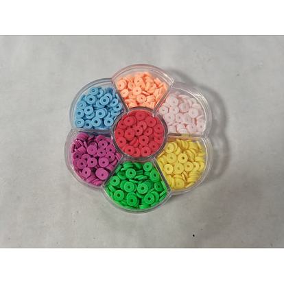 1302Stück 7Farben flache runde handgemachte Polymer Clay Perlen, Scheibe Heishi Perlen für Hawaii Ohrring Armband Halskette Schmuckherstellung