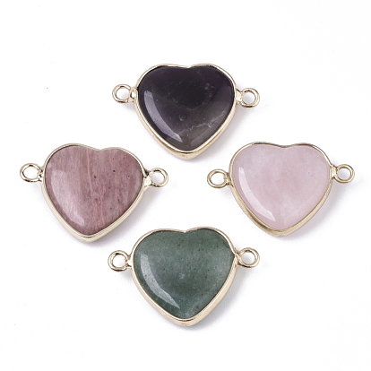 Природный драгоценный камень ссылки, с латунными петлями по краям, покрытыми светлым золотом, плоско-круглые, граненые