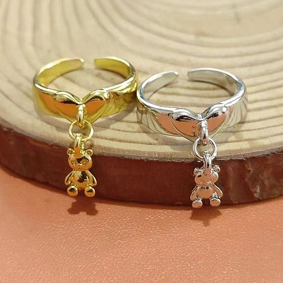 Открытые кольца из цинкового сплава, Сердце с медведем