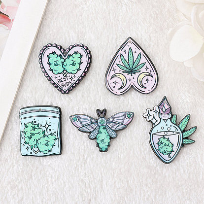 Weed Pattern Theme Printed  Acrylic Pendants, Heart/Bottle/Bag Charms