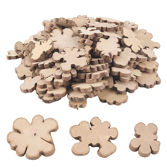 140piezas de virutas de madera, Materiales para rompecabezas de madera hechos en casa, flor