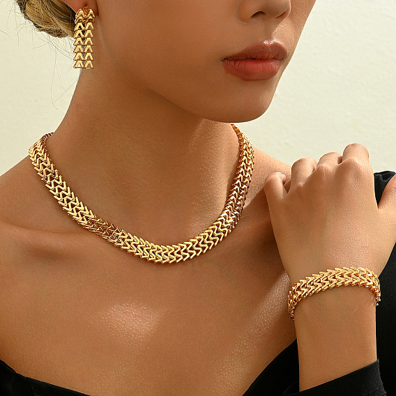 Наборы из железных цепочек, браслетов, серег и ожерелий в ближневосточном стиле для женских мероприятий