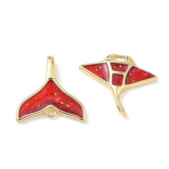 Латунь эмаль подвески, без свинца и без кадмия, долговечный, стойки покрытие, золотые, с блеском порошок