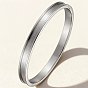 304 Stainless Steel Grooved Cuff Bangles, Hinged Bangles, DIY Leather Inlay Bangles