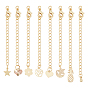 32Pcs 8 Styles Long-Lasting Plated Brass Chain Extender, with Lobster Claw Clasps and Bead Tips
