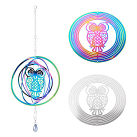 2 шт. 2 цвета 201 соединительные элементы/звенья из нержавеющей стали, кольцо с полой совой, гравированные металлические украшения