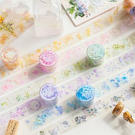 2M PET Adhesive Flower Decorative Tape, Waterproof Floral Tape for Card-Making, Scrapbooking, Diary, Planner, Envelope & Notebooks