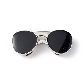 Alloy Enamel Pendants, Cadmium Free & Lead Free, Sunglasses Charm, Platinum