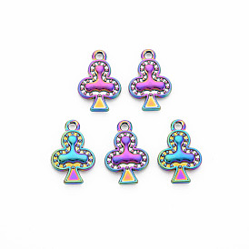 Rack Plating Rainbow Color Alloy Pendantsd, Cadmium Free & Nickel Free & Lead Free, Club