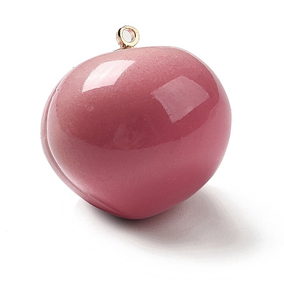 Acrylic Pendants, with Iron Finding, Peach Charm