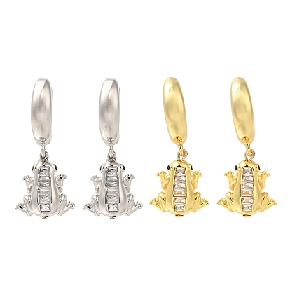 Серьги-кольца из латуни с микропаве из кубического циркония, долговечный, без свинца и без кадмия