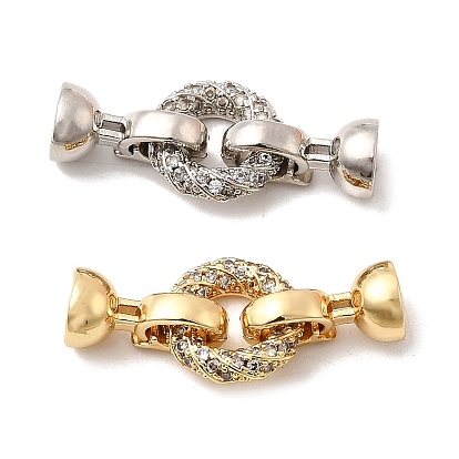 Латунное микропейв, прозрачный кубический цирконий, складные застежки, закрутить круглое кольцо