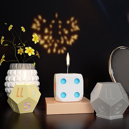 DIY 3D Dice Candle Silicone Molds, for Scented Candle Making