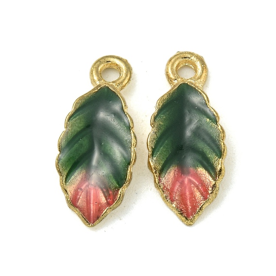 Стойки обшивки сплава эмали подвески, без кадмия и без свинца, очарование листа, золотые