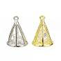 Латунь с подвесками из прозрачного кубического циркония, без кадмия, без никеля и без свинца, долговечный, подвески в форме конуса