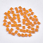 2-Hole Opaque Glass Seed Beads, Lustered, Rectangle