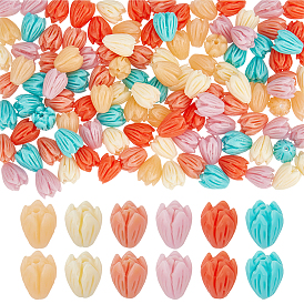 120шт 6 цвета окрашенные синтетические коралловые бусины, для изготовления ювелирных изделий DIY, Жасмин