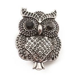 Rhinestone Owl Brooch Pin, Alloy Badge for Backpack Clothes